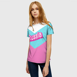 Футболка женская Russia - barbie style, цвет: 3D-принт — фото 2