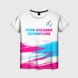 Футболка женская JoJo Bizarre Adventure neon gradient style: символ, цвет: 3D-принт