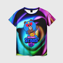 Футболка женская Brawl stars neon teddy, цвет: 3D-принт