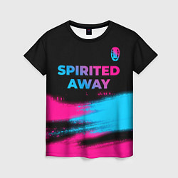 Футболка женская Spirited Away - neon gradient: символ сверху, цвет: 3D-принт