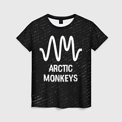 Футболка женская Arctic Monkeys glitch на темном фоне, цвет: 3D-принт