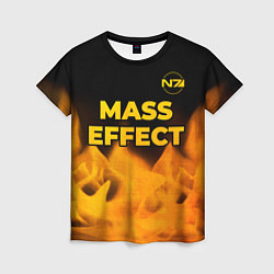 Женская футболка Mass Effect - gold gradient: символ сверху