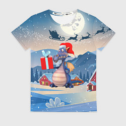 Футболка женская Новогодний дракон 2024, цвет: 3D-принт