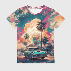 Футболка женская Атомная поездка на машине, цвет: 3D-принт