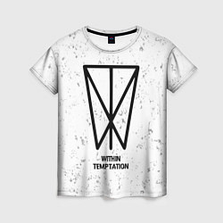 Футболка женская Within Temptation glitch на светлом фоне, цвет: 3D-принт