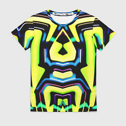 Футболка женская Mirror abstract composition - неон, цвет: 3D-принт