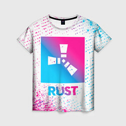 Женская футболка Rust neon gradient style