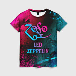 Футболка женская Led Zeppelin - neon gradient, цвет: 3D-принт