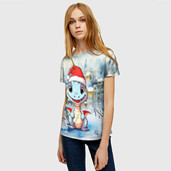 Футболка женская Новогодний дракон 2024, цвет: 3D-принт — фото 2