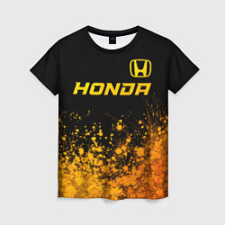 Женская футболка Honda - gold gradient посередине