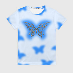 Футболка женская Y2K blue butterfly, цвет: 3D-принт