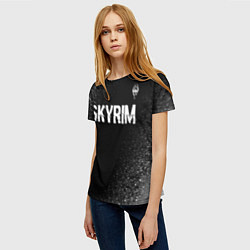 Футболка женская Skyrim glitch на темном фоне посередине, цвет: 3D-принт — фото 2