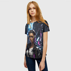 Футболка женская Смуглая девушка, цвет: 3D-принт — фото 2