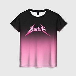 Футболка женская Барби - стиль металлики: градиент, цвет: 3D-принт