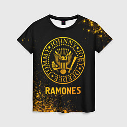 Футболка женская Ramones - gold gradient, цвет: 3D-принт