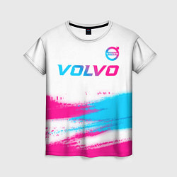 Женская футболка Volvo neon gradient style посередине