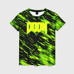 Футболка женская Doom огенное лого кислотное, цвет: 3D-принт