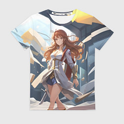 Футболка женская Аниме девушка с мечом, цвет: 3D-принт