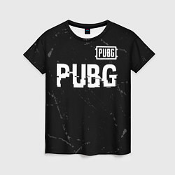 Женская футболка PUBG glitch на темном фоне посередине
