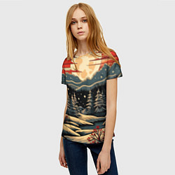 Футболка женская Зимнее настроение новогодний рисунок, цвет: 3D-принт — фото 2