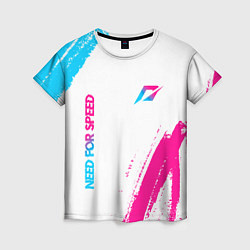 Футболка женская Need for Speed neon gradient style вертикально, цвет: 3D-принт
