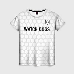Женская футболка Watch Dogs glitch на светлом фоне посередине