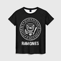 Футболка женская Ramones glitch на темном фоне, цвет: 3D-принт