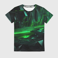 Женская футболка Глубина зеленого абстракта