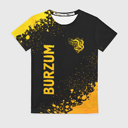 Футболка женская Burzum - gold gradient вертикально, цвет: 3D-принт