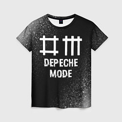 Футболка женская Depeche Mode glitch на темном фоне, цвет: 3D-принт