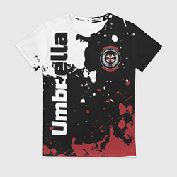 Женская футболка Umbrella Security на спортивном красно бело чёрном