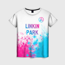 Футболка женская Linkin Park neon gradient style посередине, цвет: 3D-принт