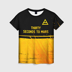 Футболка женская Thirty Seconds to Mars - gold gradient посередине, цвет: 3D-принт