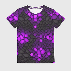 Женская футболка Фиолетовый трескающийся камень