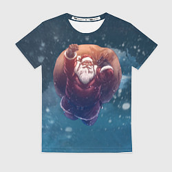Футболка женская Летящий Санта, цвет: 3D-принт