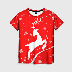 Футболка женская Christmas deer, цвет: 3D-принт