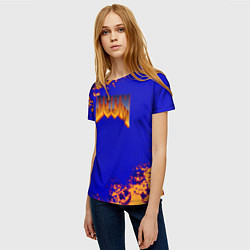 Футболка женская Doom x marshmallow, цвет: 3D-принт — фото 2