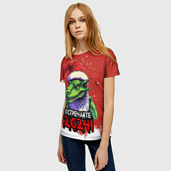 Футболка женская Встречайте 2024 год зеленого дракона, цвет: 3D-принт — фото 2