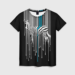 Футболка женская Штрихкод зебра, цвет: 3D-принт