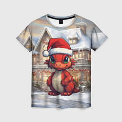 Женская футболка Красный маленький дракон 2024