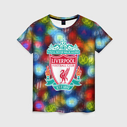 Футболка женская Liverpool все logo неон, цвет: 3D-принт