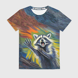 Футболка женская Крик енота, цвет: 3D-принт
