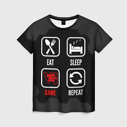 Футболка женская Eat, sleep, GTA6, repeat, цвет: 3D-принт