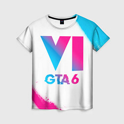 Футболка женская GTA 6 neon gradient style, цвет: 3D-принт