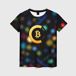 Футболка женская Bitcoin logo criptomoney, цвет: 3D-принт