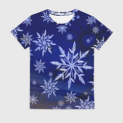 Женская футболка Зима и снежинки