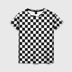 Футболка женская Шахматное поле чёрно-белый, цвет: 3D-принт