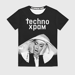 Женская футболка Techno храм эмоциональная монашка