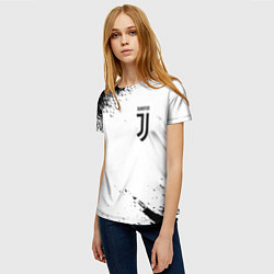 Футболка женская Juventus sport color black, цвет: 3D-принт — фото 2