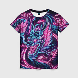 Футболка женская Neon Japanese dragon - irezumi, цвет: 3D-принт